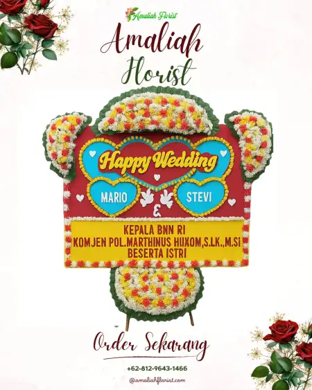 Papan Bunga Pernikahan Sukamaju Baru